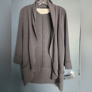 Wilfred Chevalier Crepe Blazer Charcoal Grey Tailored Cardigan Aritzia Small